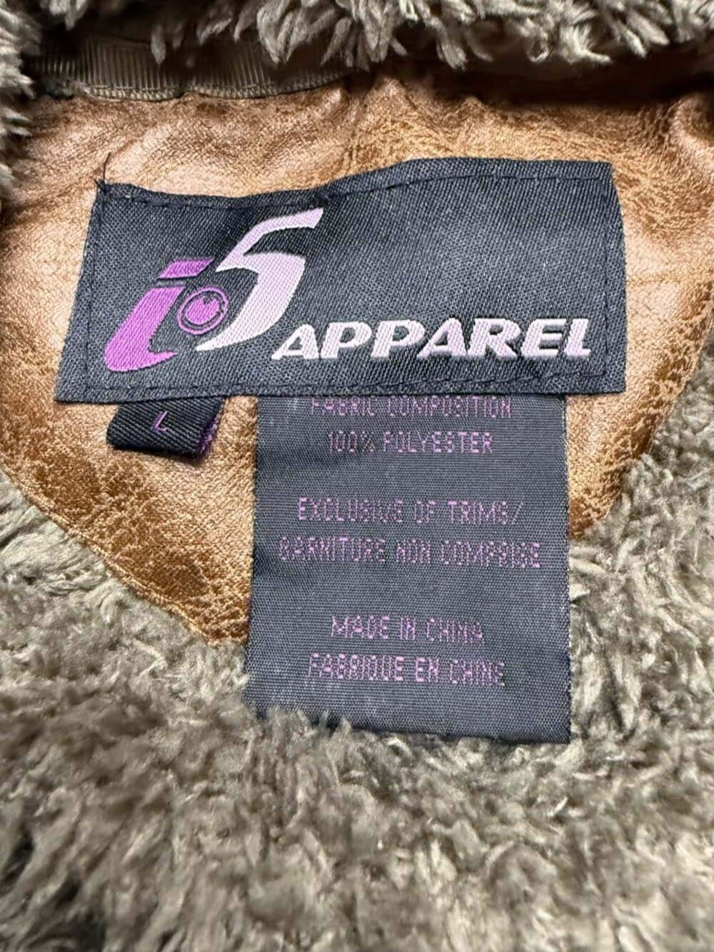 I5 Apparel Fluffy Fleece Mushroom Brown Sleeveless Vest Women's Size Large NWT - Picture 4 of 7
